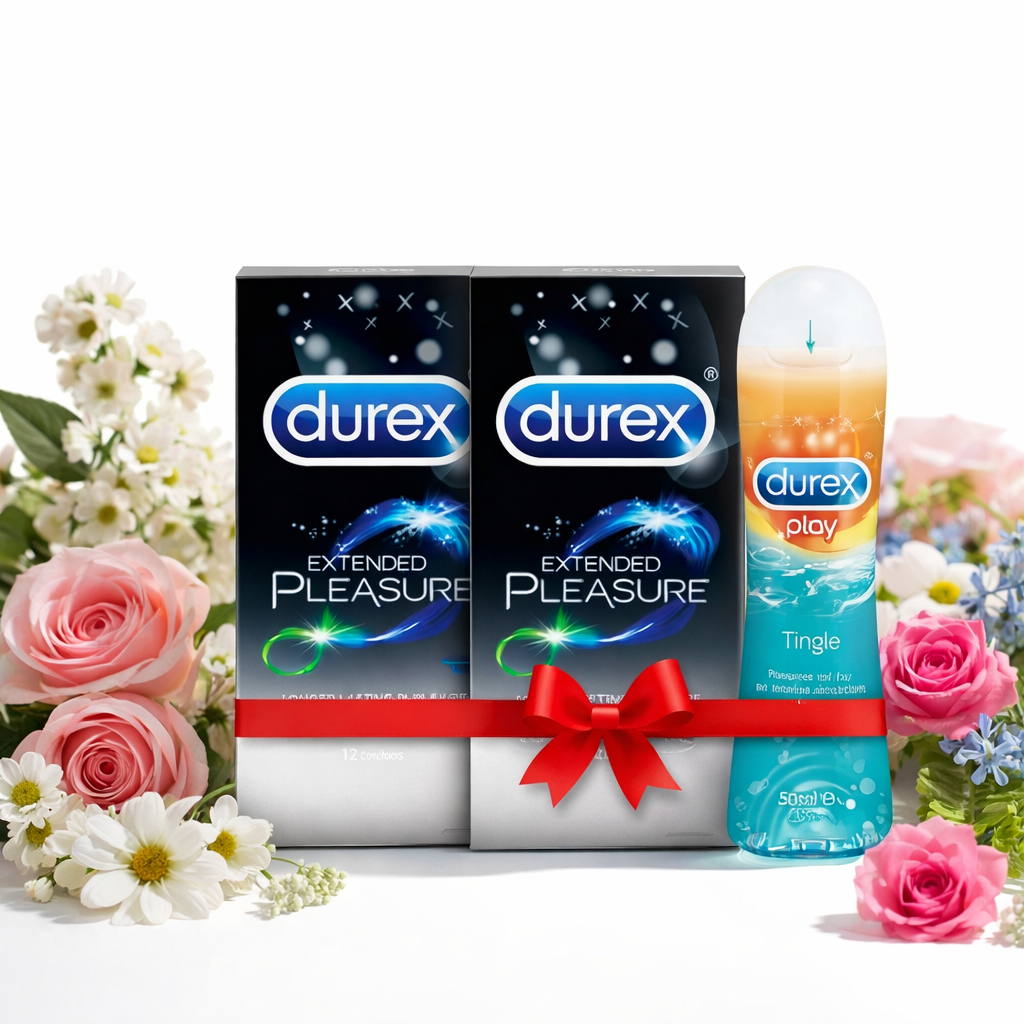 Durex Extended Pleasure Combo - 24 Condoms + FREE Durex Play Tingle Lube (50ml)